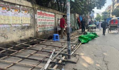 Footpath adjacent to Petrobangla in Nikunja