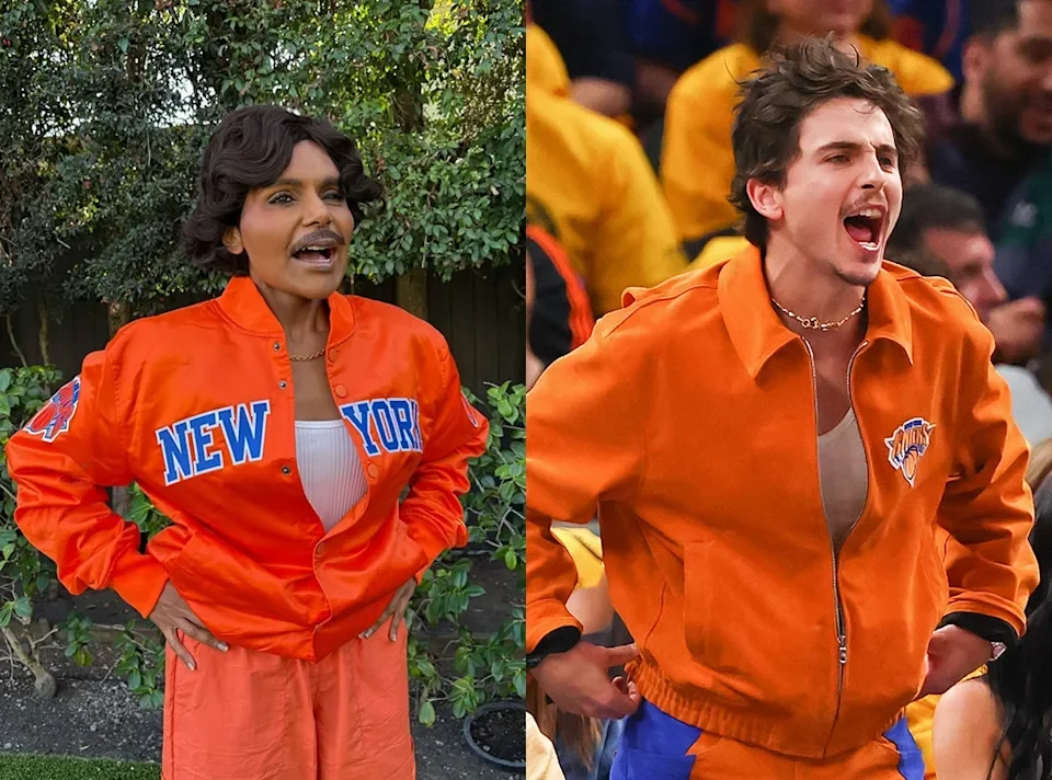 Mindy Kalings Timothée Chalamet Halloween Costume Earns Praise Mindy Kalings Timothée Chalamet Halloween Costume Earns Praise