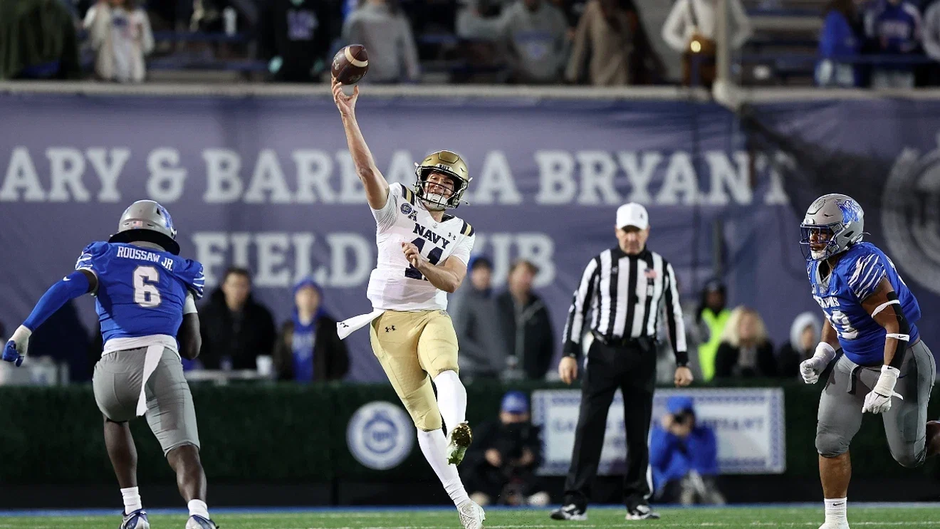 Navy Clinches AAC Title Share With Dominant Thanksgiving Win Over Memphis