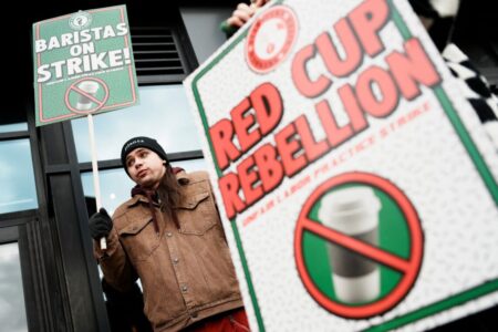 Starbucks Baristas Strike on Red Cup Day in Historic Labor Action