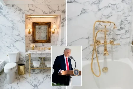 Trump Unveils Lavish Lincoln Bathroom Renovation in White House Trump Unveils Lavish Lincoln Bathroom Renovation in White House