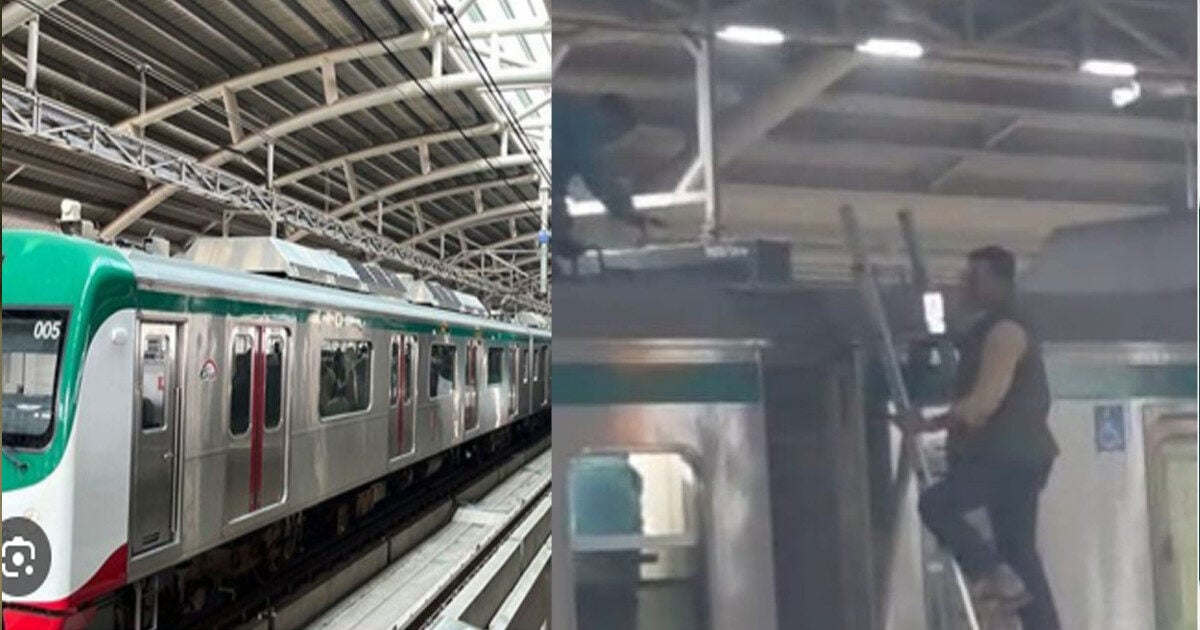 মেট্রোরেলের ছাদে যাত্রী