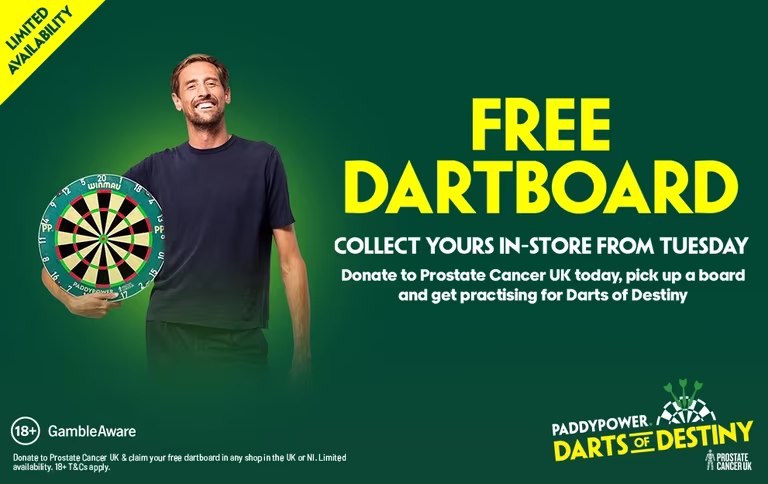 free dartboard Paddy Power