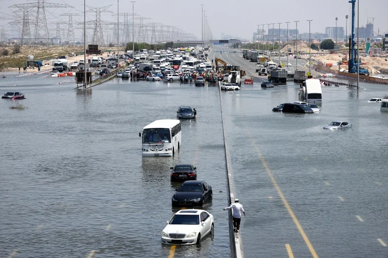 Record Rainfall Swamps Dubai, Submerging Roads and Disrupting Flights
