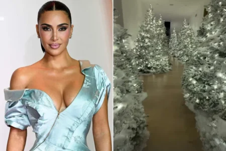 Kim Kardashian Unveils Winter Wonderland Christmas Decor at Hidden Hills Mansion