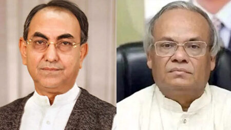 গুলিবিদ্ধ হাদিকে দেখতে হাসপাতালে মির্জা আব্বাস-রিজভী মির্জা আব্বাস-রিজভী