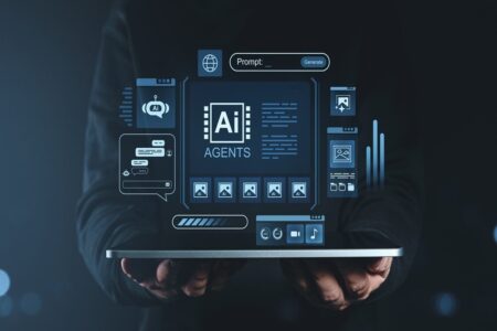 Simular Secures Major Funding to Pioneer AI Agents That Control Your Computer Ai,Agent,Technology,Interface,Projected,Above,A,Tablet,,Held,By