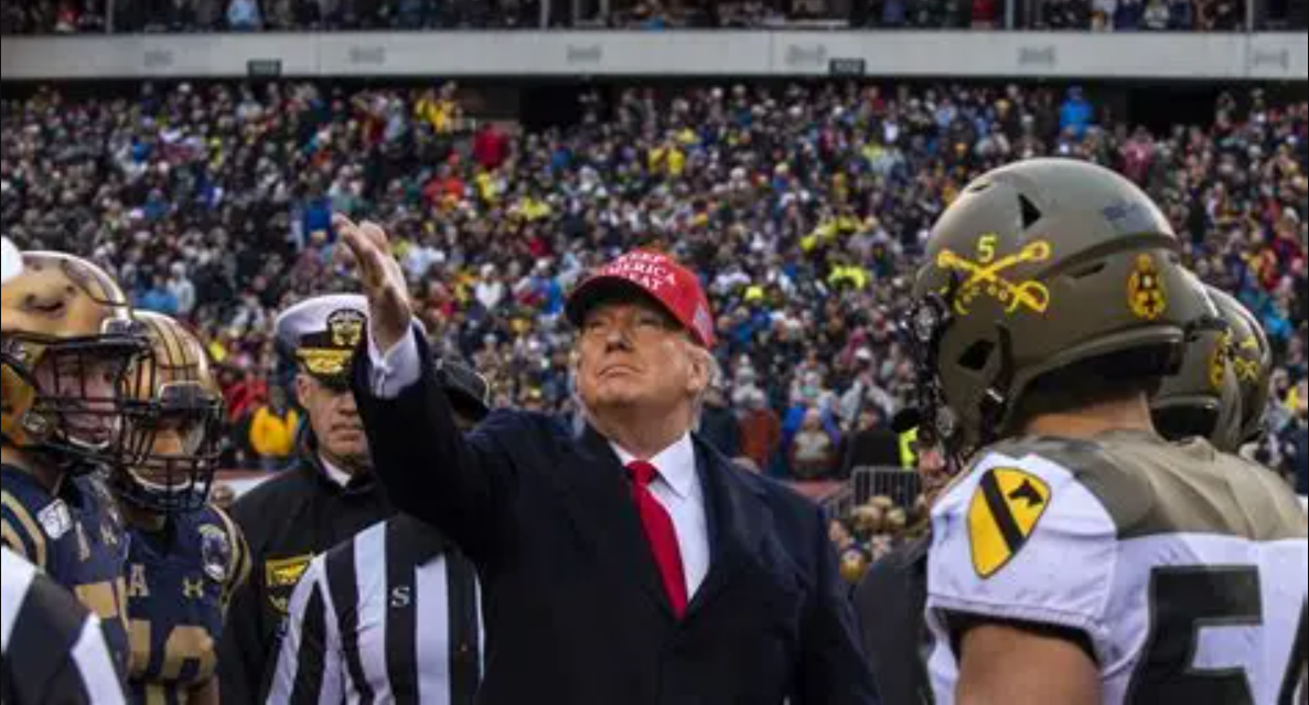 Trump’s Awkward Coin Toss Steals Spotlight at Historic Army-Navy Game
