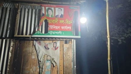 বাউফলে ইউনিয়ন বিএনপির কার্যালয়ে আগুন, গভীর রাতে দুর্বৃত্তদের হামলা বিএনপির কার্যালয়ে আগুন