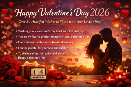 Happy Valentine’s Day 2026, Valentine’s Day wishes, romantic Valentine messages, love quotes for Valentine’s Day, emotional Valentine wishes, Valentine’s Day quotes, wishes for girlfriend boyfriend husband wife, Valentine wishes for friends and family, February 14 love messages, best Valentine captions, romantic love messages 2026, heartfelt Valentine greetings, sweet Valentine texts, love SMS for Valentine’s Day, relationship quotes love, special Valentine day messages