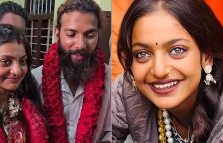 MAHAKUMBH MELA VIRAL FIGURE MONALISA BHOSLE MARRIES BOYFRIEND IN KERALA TEMPLE Mahakumbh Mela