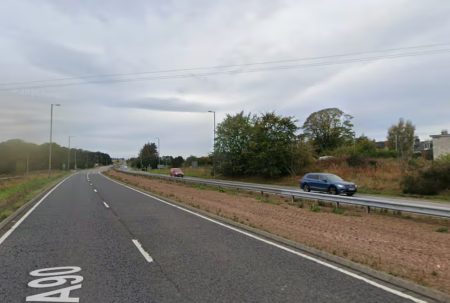 A90 Road Blocked After Fallen Power Line Amid Strong Wind Warning a90 road blocked powerline