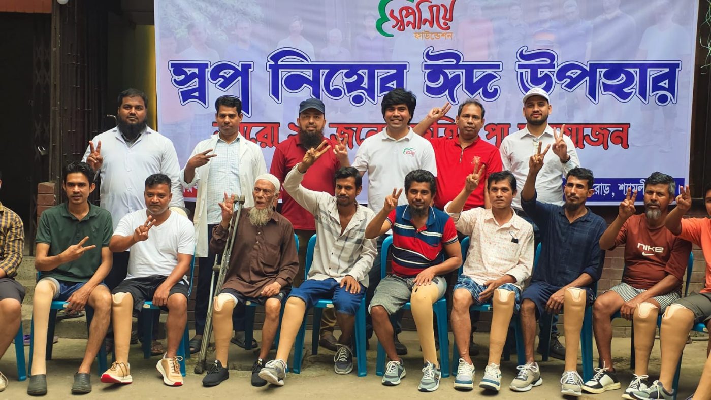 Providing artificial legs to 20 people