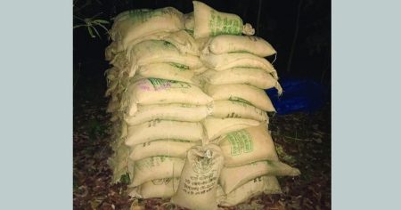 সিরাজগঞ্জে জঙ্গল থেকে ৯৫ বস্তা সরকারি চাল উদ্ধার চাল উদ্ধার