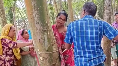গাছে বেঁধে পেটালেন