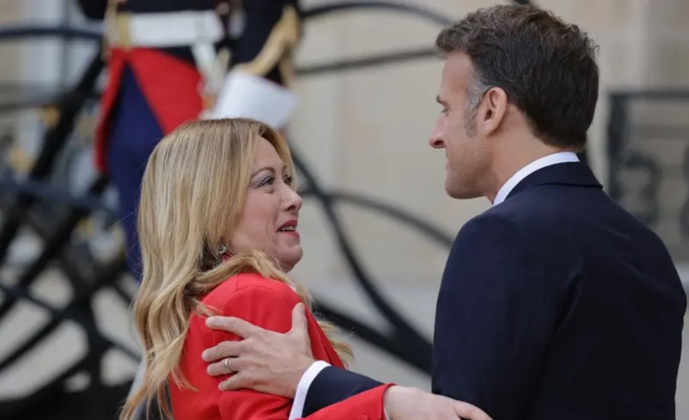 Macron Meloni meeting