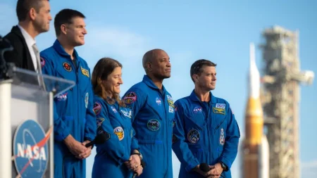 Artemis Mission Carries Astronauts Back Toward the Moon After Half a Century nasa artemis rocket launch astronauts
