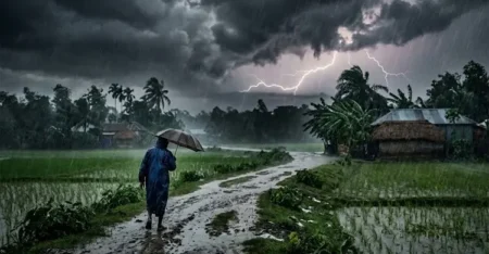 রাত ১টার মধ্যে ১৬ জেলায় বজ্রবৃষ্টিসহ ঝড়ের আভাস rain