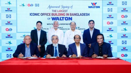 বসুন্ধরায় দেশের সর্ববৃহৎ আইকনিক করপোরেট অফিস নির্মাণ করছে ওয়ালটন ওয়ালটন