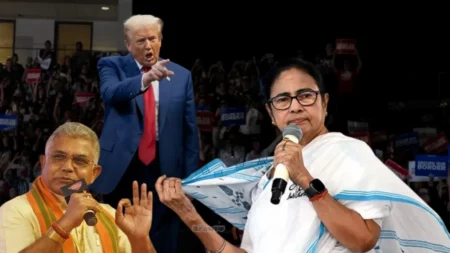 ‘মমতা হচ্ছেন শাড়ি পরা ট্রাম্প’- পদত্যাগ করতে না চাওয়ায় দিলীপের কটাক্ষ শাড়ি পরা ট্রাম্প
