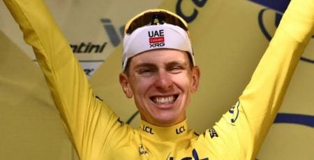 Pogacar claims yellow jersey