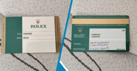 রোলেক্স ঘড়ির ওয়ারেন্টি কার্ড