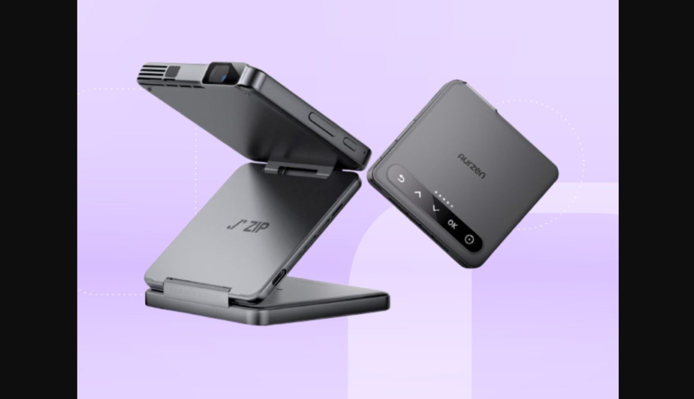 Aurzen ZIP Pro folds a 1080p projector into a travel-friendly design