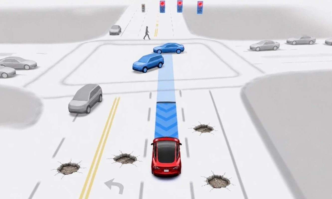 Tesla FSD Pothole Avoidance Confirmed