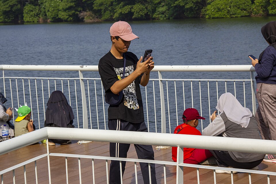 A person using a smartphone